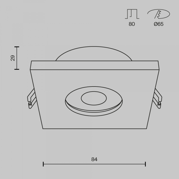 Встраиваемый светильник Maytoni Technical Stark DL083-01-GU10-SQ-W