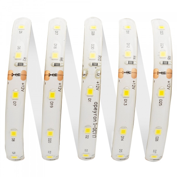 Светодиодная лента Apeyron 12В СТ 4,8Вт/м smd3528, 60д/м IP65 280Лм/м 5м 4000К 00-147
