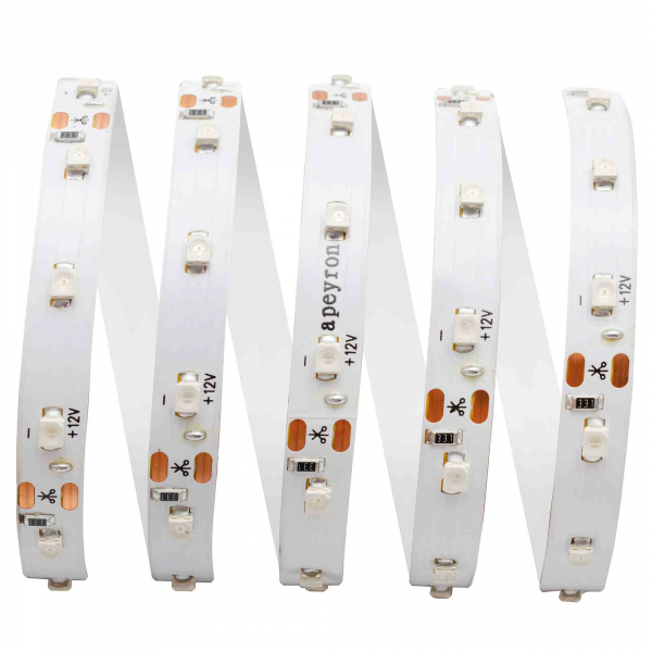 Светодиодная лента Apeyron 12В СТ 4,8Вт/м smd3528, 60д/м IP67 (НАНО) 5м желтая 00-83