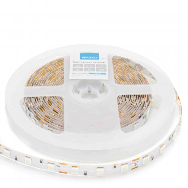 Светодиодная лента Apeyron 12В СТ 14,4Вт/м smd5050 60д/м IP20 5м синяя 00-50