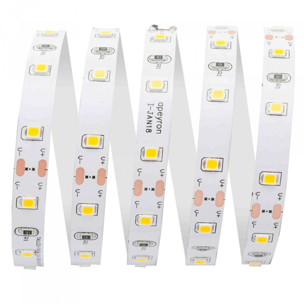 Светодиодная лента Apeyron 12В СТ 4,8Вт/м smd3528, 60д/м IP20 280Лм/м 5м 3000К 03BL