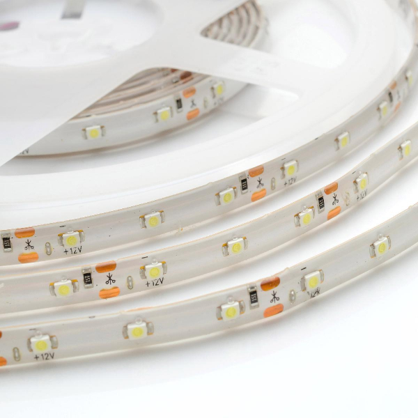 Светодиодная лента Apeyron 12В СТ 4,8Вт/м smd3528, 60д/м IP65 280Лм/м 2,5м 6500К 10-131