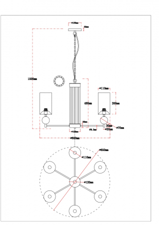 Arte Lamp A4027LM-6PB