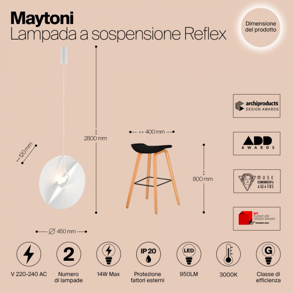 Подвесной светильник Maytoni Reflex MOD154PL-L6W3K