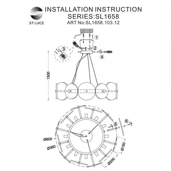 Подвесная люстра ST Luce Elsa SL1658.103.12