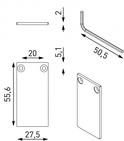 Комплект заглушек для накладного шинопровода Lumker SY-LINK-ECS-S1-BL 013581