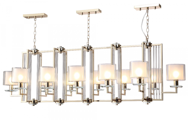 Подвесная люстра Crystal Lux NICOLAS SP12 L1600 GOLD/WHITE