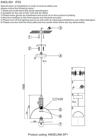Crystal Lux ANGELINA SP1 NICKEL
