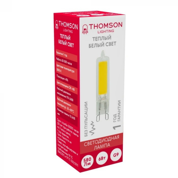 Лампа светодиодная Thomson G9 6W 3000K TH-B4238
