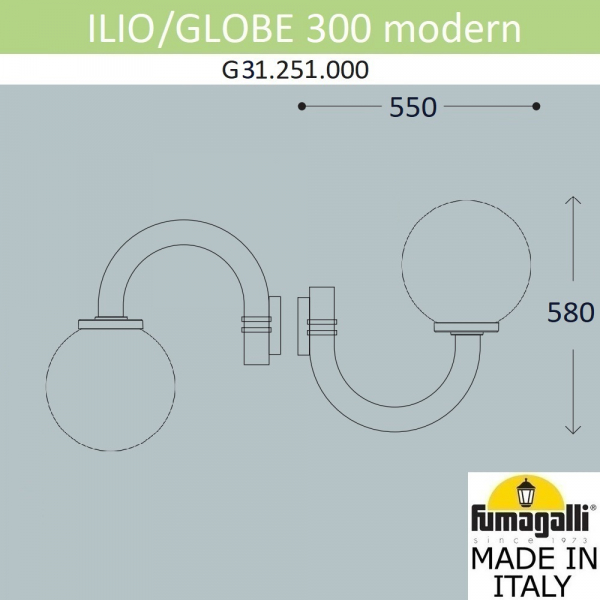 Уличный настенный светильник Fumagalli Globe modern G31.251.000.AYE27