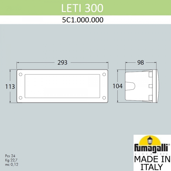 Светильник для подсветки лестниц Fumagalli Leti 5C1.000.000.LYF1R