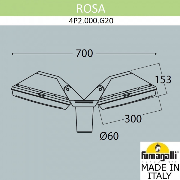 Уличный светильник Fumagalli Guizeppe 4P2.000.G20.LYF1R