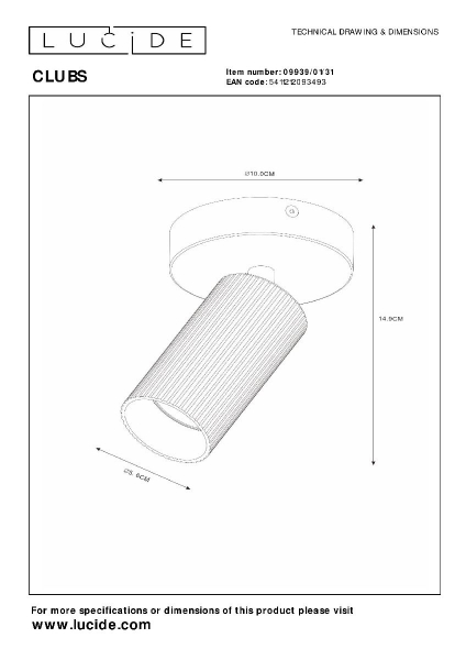 Спот Lucide Clubs 09939/01/31