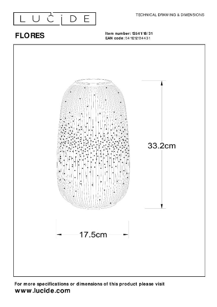 Настольная лампа Lucide Flores 13541/18/31