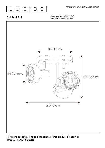 Спот Lucide Sensas 30997/13/31