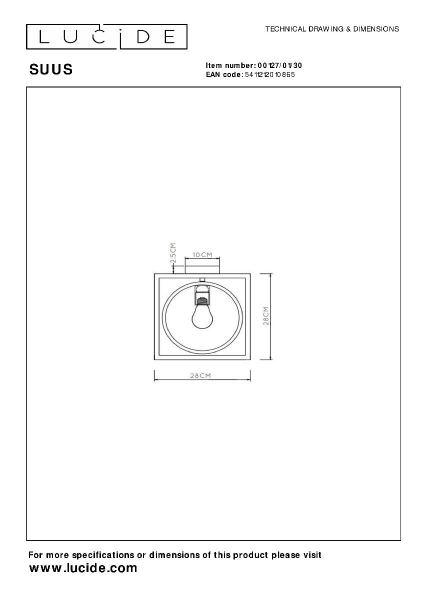 Потолочный светильник Lucide Suus 00127/01/30