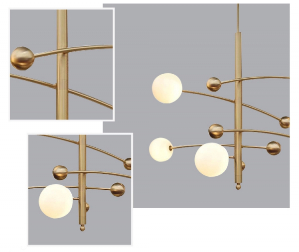Люстра на штанге Delight Collection Globe Mobile 10215P/5 brass