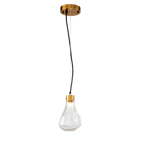 Подвесной светильник Delight Collection KR1197 KR1197P-1 brass/clear