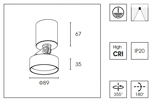 Накладной спот Delight Collection WB8512DR