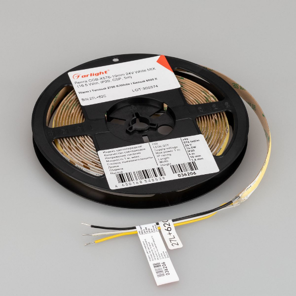 Светодиодная лента Arlight COB-X576-10mm 24V White-MIX 16.5 W/m, IP20, CSP, 5m 036206