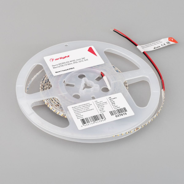 Светодиодная лента Arlight MICROLED-M182-4mm 24V Warm2700 10 W/m, IP20, 2216, 5m 037815