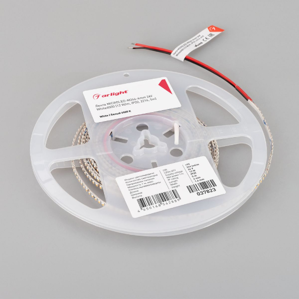 Светодиодная лента Arlight MICROLED-M266-4mm 24V White6000 12 W/m, IP20, 2216, 5m 037823