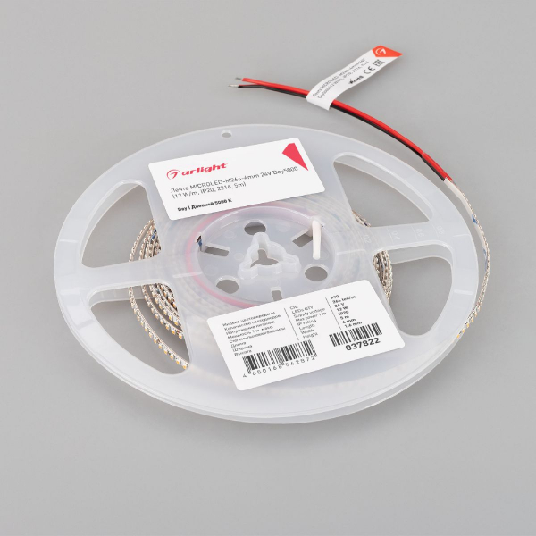 Светодиодная лента Arlight MICROLED-M266-4mm 24V Day5000 12 W/m, IP20, 2216, 5m 037822
