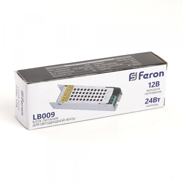 Трансформатор для светодиодной ленты Feron LB009 24Вт 12В IP20 48006
