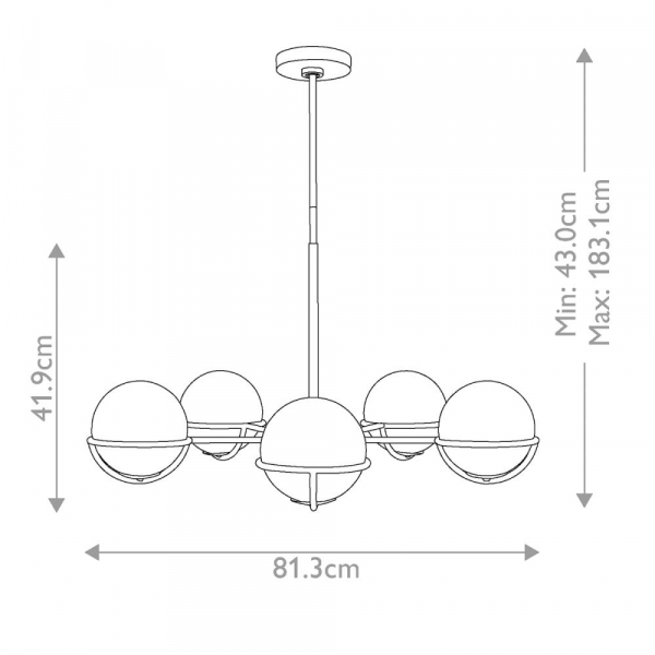 Люстра на штанге Feiss Apollo (fe) FE-APOLLO5-PN