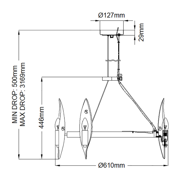 Подвесная люстра Hinkley Willow QN-WILLOW6-CBK
