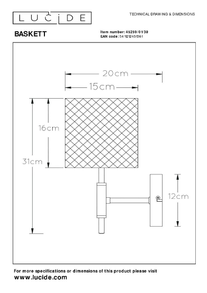 Бра Lucide Baskett 45259/01/30