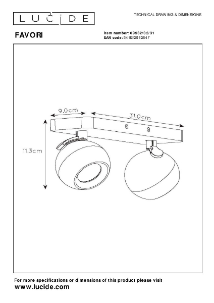 Спот Lucide Favori 09932/02/31