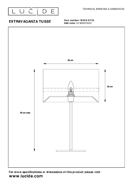 Настольная лампа Lucide Extravaganza Tusse 10509/81/35