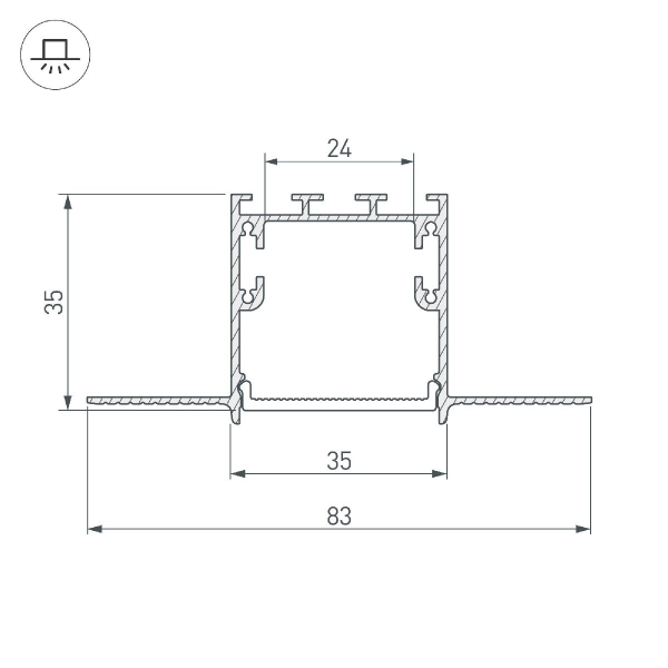 Профиль Arlight SL-LINIA32-FANTOM-3000 ANOD 036225