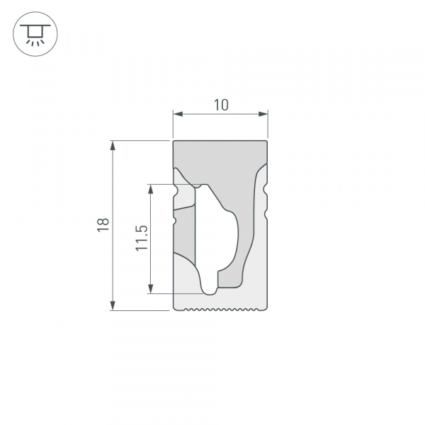 Силиконовый профиль Arlight WPH-FLEX-1018-SIDE-S10-5m WHITE 040269