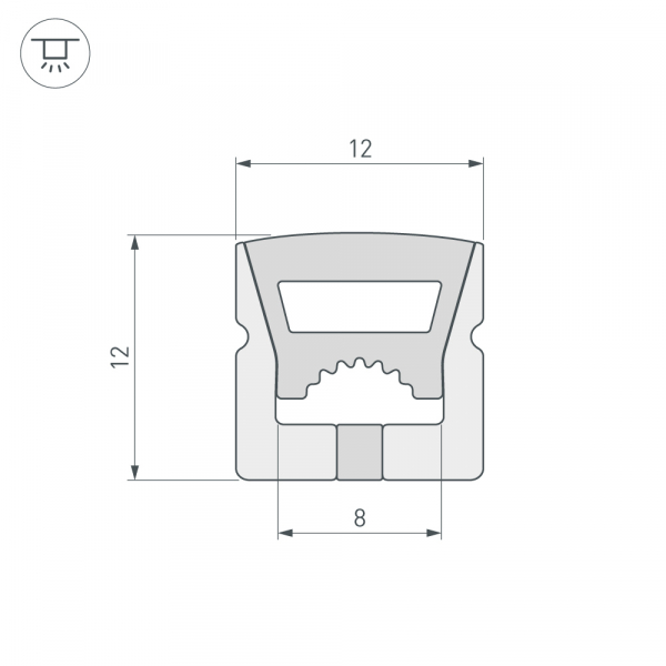 Силиконовый профиль Arlight WPH-FLEX-1212-TOP-S8-10m WHITE 040829