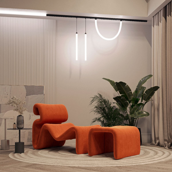 Трековый магнитный светильник Arlight MAG-ORIENT-TUBE-HANG-L500-7W Day4000 (BK, 360 deg, 48V) 041595