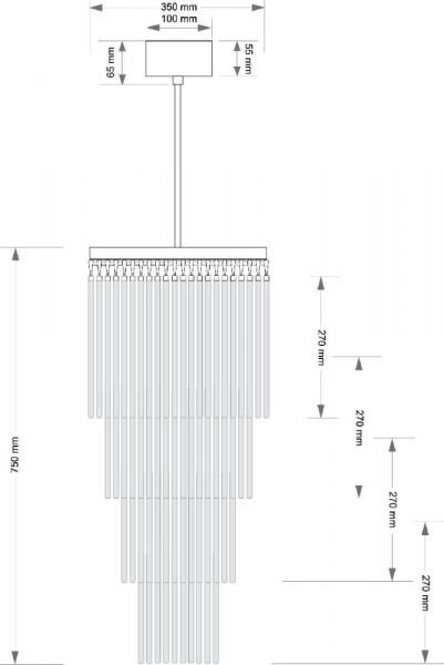 Люстра на штанге Kutek Filago FIL-ZW-10(P)350/270