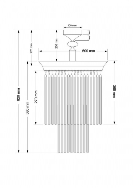 Люстра на штанге Kutek Fiore FIO-PL-9(P)600/270