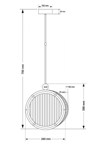 Подвесной светильник Kutek Lauria LAU-ZW-2(Z)310/R