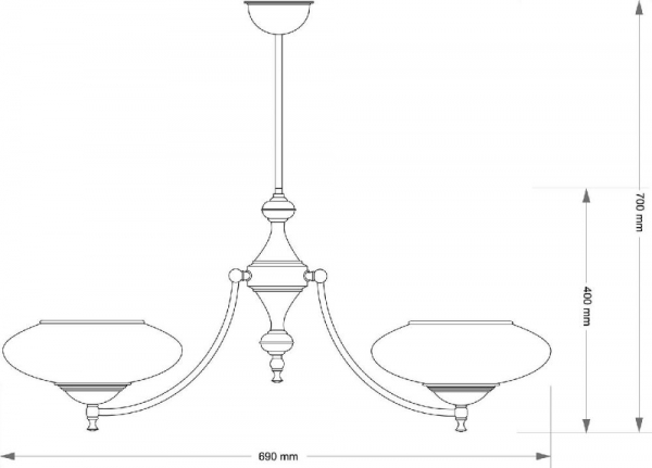Люстра на штанге Kutek San Marino Shade SAN-ZW-2(P)CR