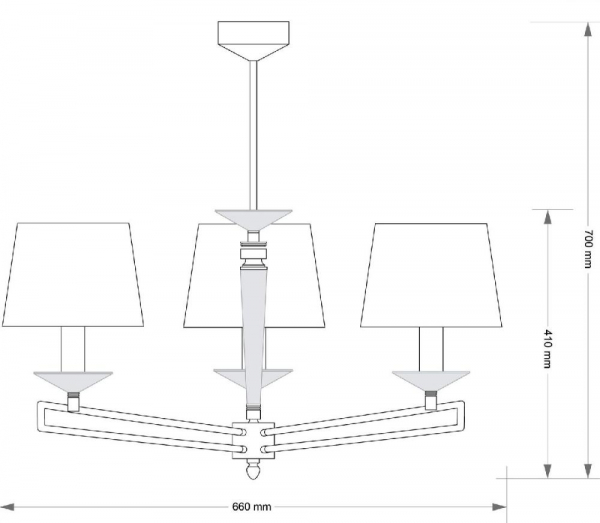 Люстра на штанге Kutek Zola ZOL-ZW-3(BN/A)