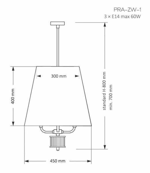 Люстра на штанге Kutek Mood Prato PRA-ZW-1(ZM)