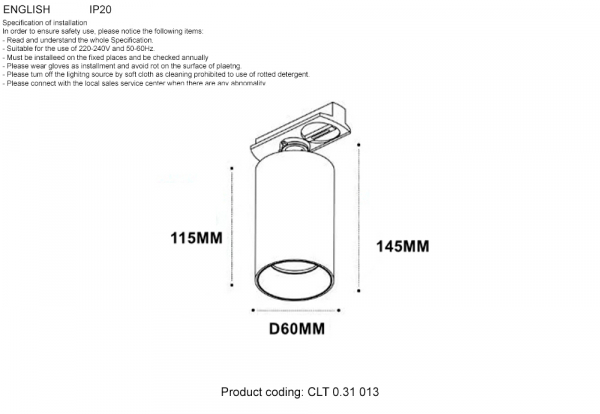 Трековый однофазный светильник Crystal Lux CLT 0.31 013 GO-GO
