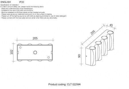 Crystal Lux CLT 022W4 WH-GO 4000K