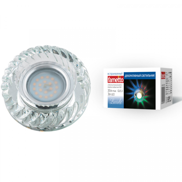 Встраиваемый светильник Fametto Luciole DLS-L123 GU5.3 GLASSY/CLEAR/RGB UL-00000374