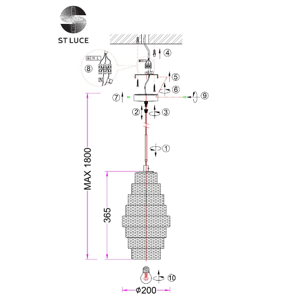 Подвесной светильник ST Luce Rexite SL1001.203.01