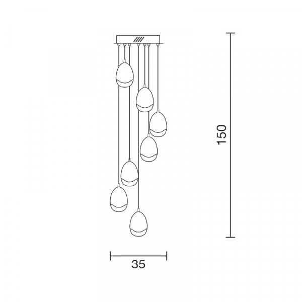 Подвесная люстра DeLight Collection Terrene MD13003023-7A chrome