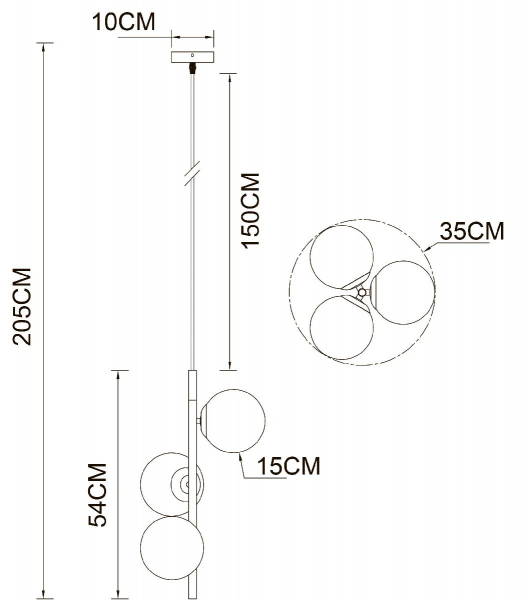 Подвесной светильник Arte Lamp Alcor A2224SP-3BK