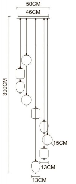 Каскадная люстра Arte Lamp Freddie A2231SP-9PB